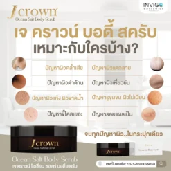 Jcrown body scrub เจ คราวน์ สครับขัดผิว ผลัดเซลล์ผิว ผิวเนียน ผิวขาว ผิวใส ขัดขี้ไคล จ๊ะนงผณี