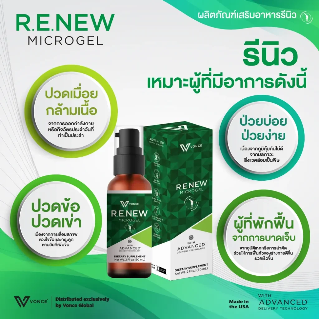 RENEW รีนิว ปวดข้อ ปวดเข่า โรคเก๊าท์ เบาหวาน ออฟฟิศซินโดรม กล้ามเนื้ออักเสบ สะเก็ดเงิน