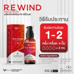 REWIND กลูต้าไธโอน บำรุงปอด บำรุงตับ ภูมิคุ้มกัน สะเก็ดเงิน มะเร็ง VONCE